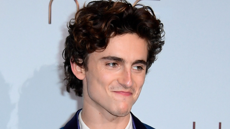 Timothee Chalamet smirking