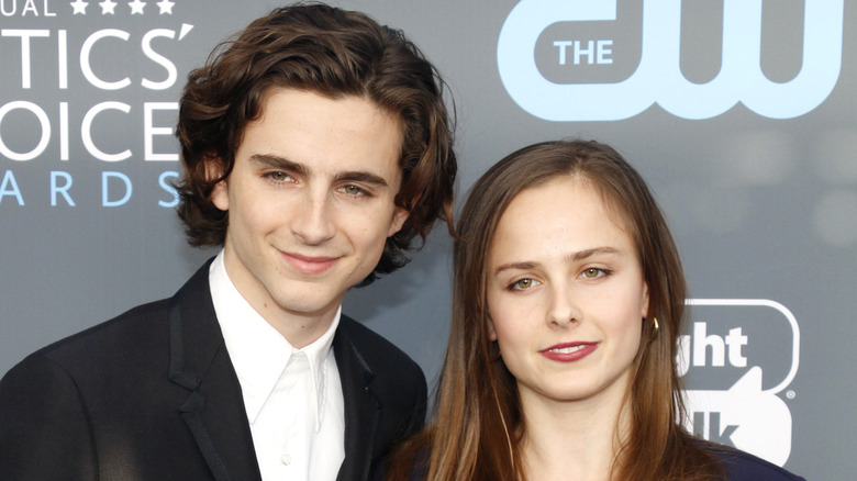 Timothée and sister Pauline Chalamet posing