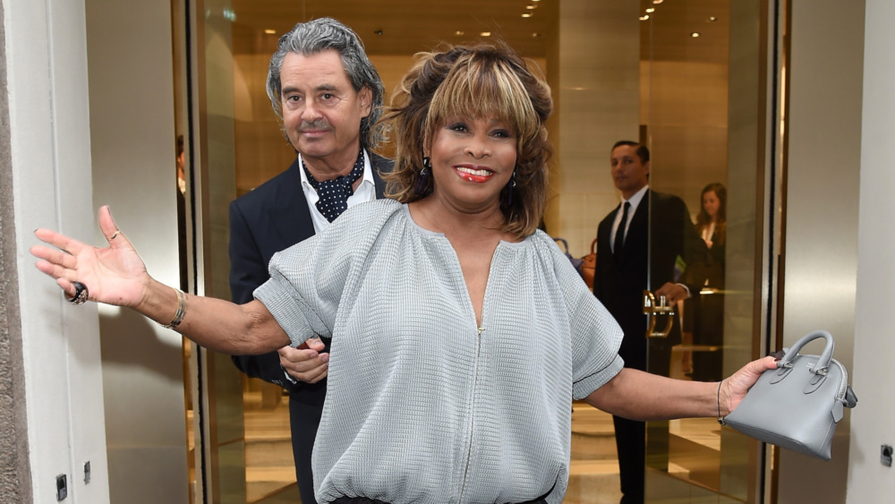 Tina Turner and husband Erwin Bach posing