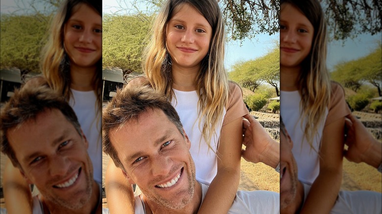 Tom Brady poses with his daughter Vivian in Africa