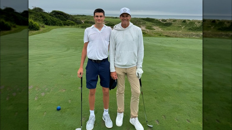 Tom Brady golfs with his son Jack