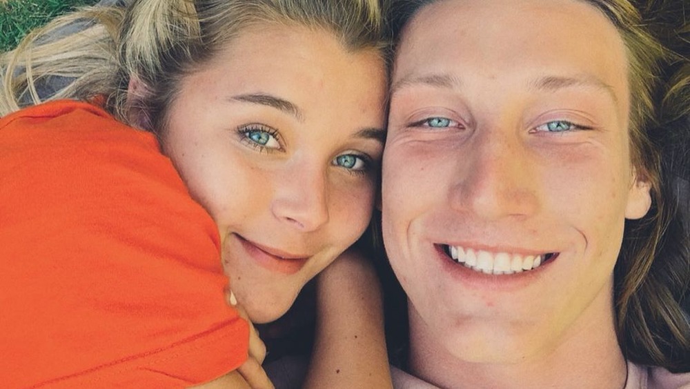 Marissa Mowry and Trevor Lawrence posing for a selfie on Instagram 