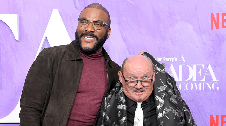 Tyler Perry and Brendan O'Carroll at the "A Madea Homecoming" premiere