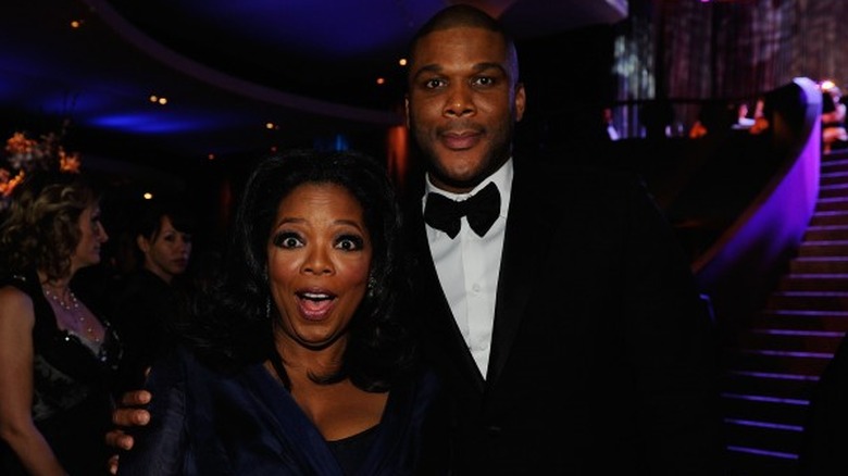 Oprah Winfrey and Tyler Perry posing together