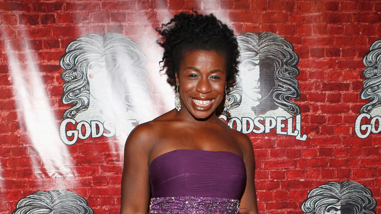 Uzo Aduba on the red carpet of Godspell