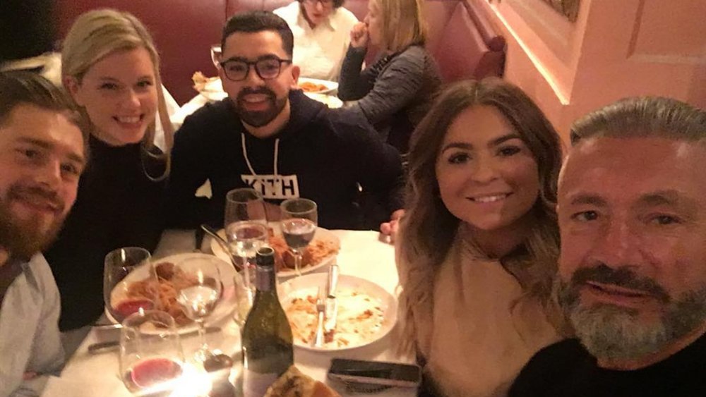 Larry Caputo Jr., Leah Munch, Michael Mastrandrea, Victoria Caputo, and Larry Caputo posing for an Instagram selfie 