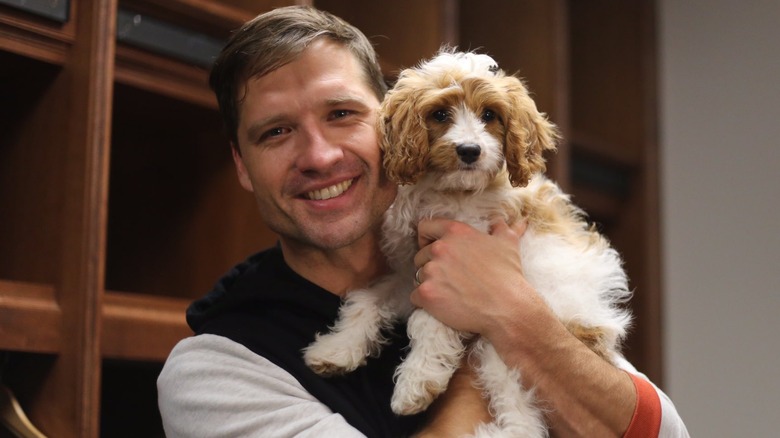 Walker Hayes holding puppy Hazel 