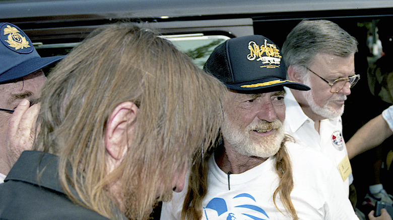 Willie Nelson in a crowd 