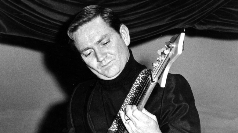 Young Willie Nelson playing bass