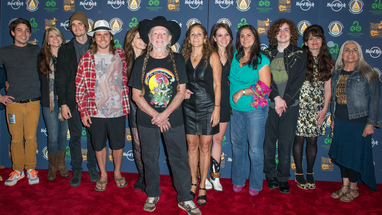 Willie Nelson with his family