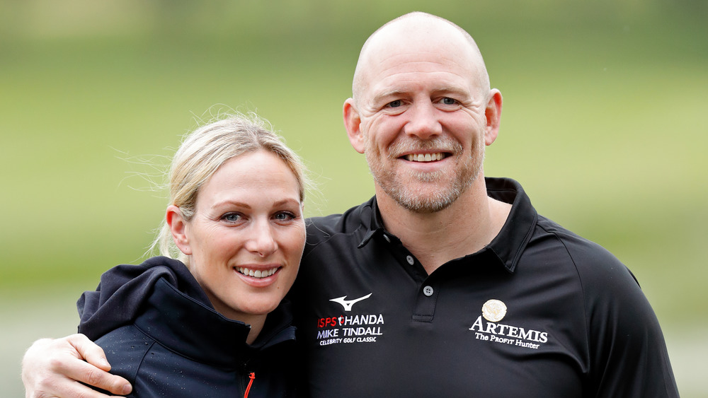 Zara Tindall and her husband Mike Tindall, arm in arm