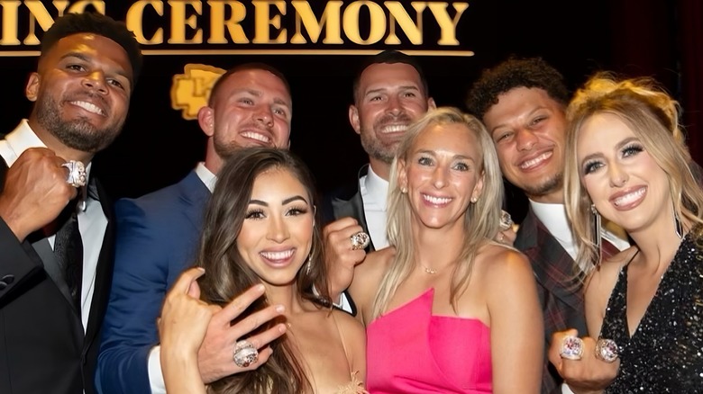 Kansas City Chiefs players and wags showing rings