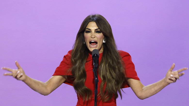 Kimberly Guilfoyle addressing a crowd in 2024.