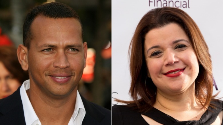 Alex Rodriguez poses and Ana Navarro smiles 