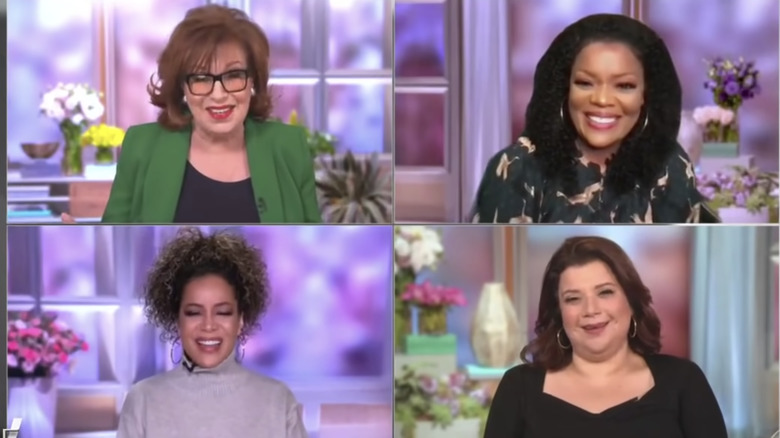 The View hosts zoom meeting smiling