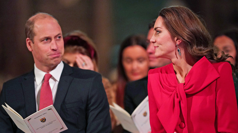 Kate Middleton looking at Prince William