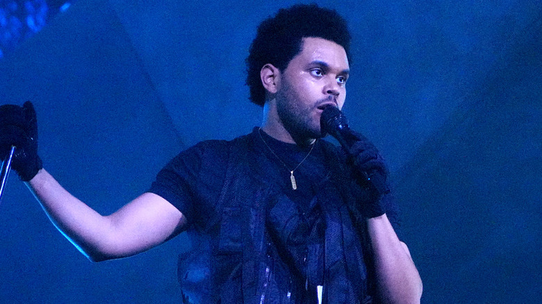 The Weeknd performs onstage at the Coachella Stage