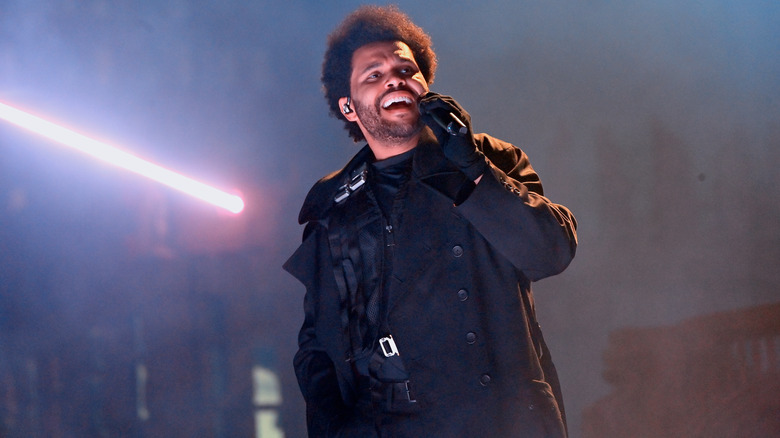 The Weeknd performing