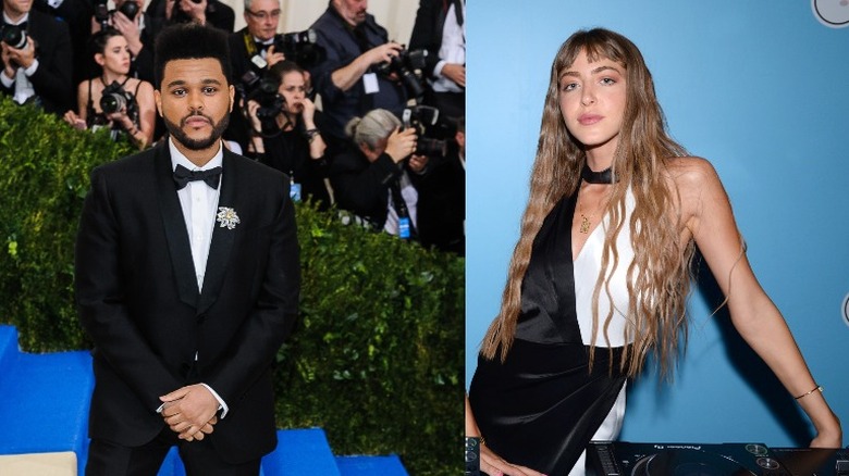 The Weeknd at the Met Gala in 2017; Simi Khadra at 2019 fashion launch