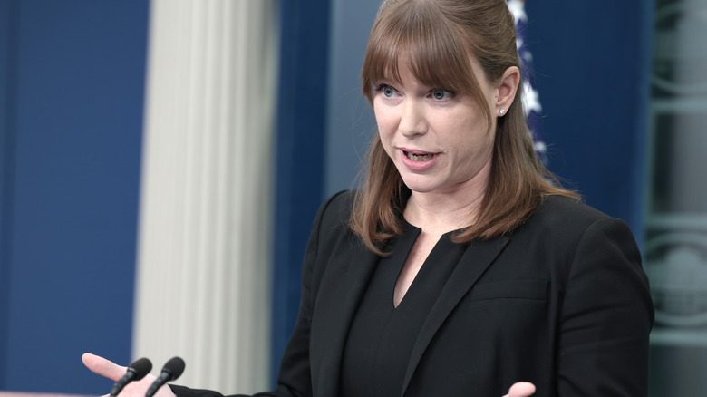 White House Communications DirectoKate Bedingfield delivering remarks during the daily White House Press Briefing