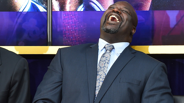 Shaquille O'Neal laughing