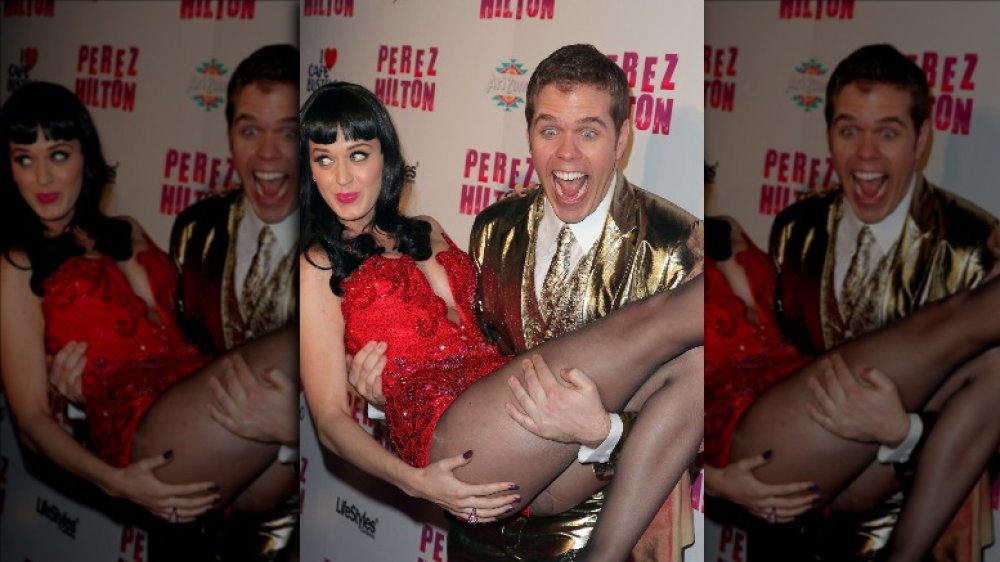 Katy Perry and Perez Hilton at his Carn-Evil Freak and Funk birthday party in 2010