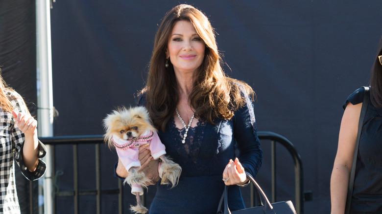 Lisa Vanderpump holding a dog