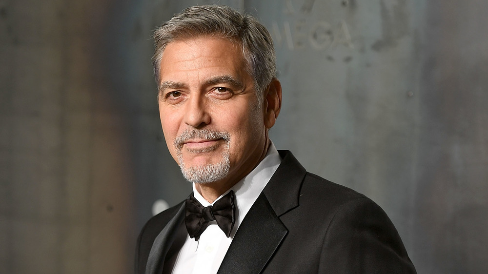 George Clooney looking dapper in a tuxedo 