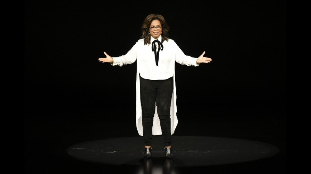Oprah Winfrey speaks during an Apple product launch event 
