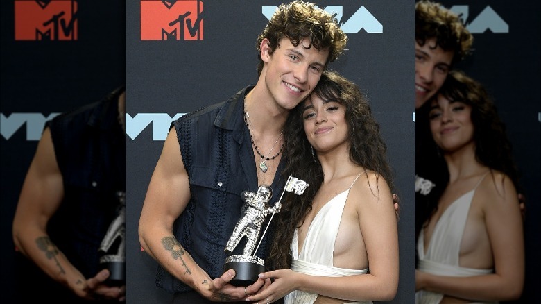 Shawn Mendes and Camila Cabello with a VMA