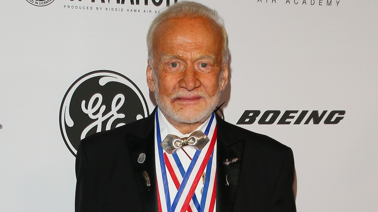 Buzz Aldrin posing