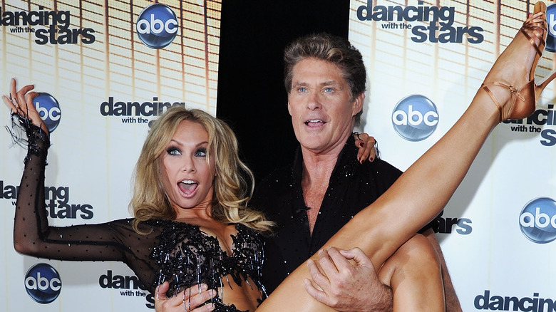 Kym Johnson in David Hasselhoff's arms