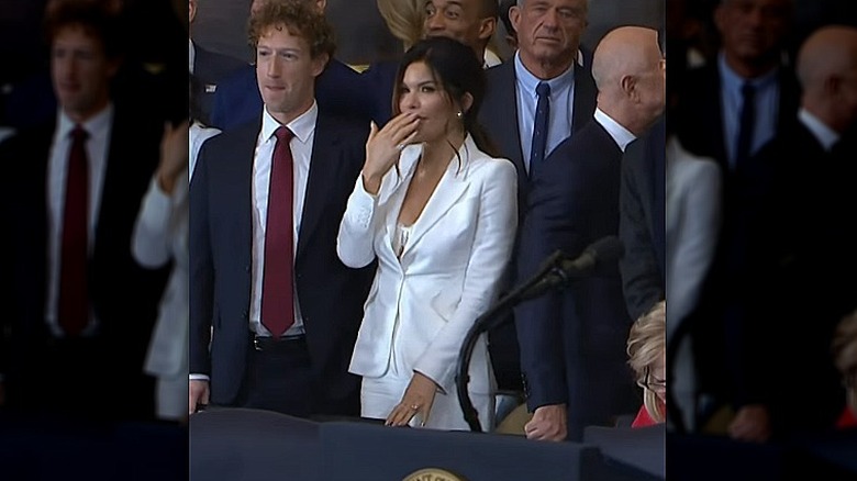 Lauren Sanchez standing next to Mark Zuckerberg