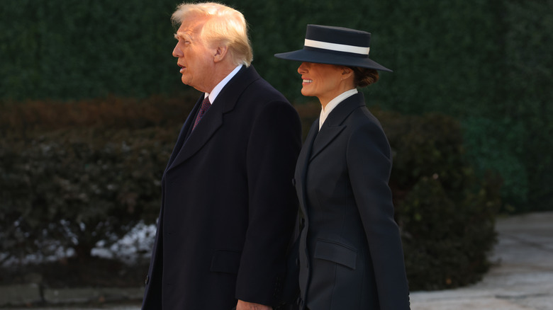 Melania Trump walking with Donald Trump