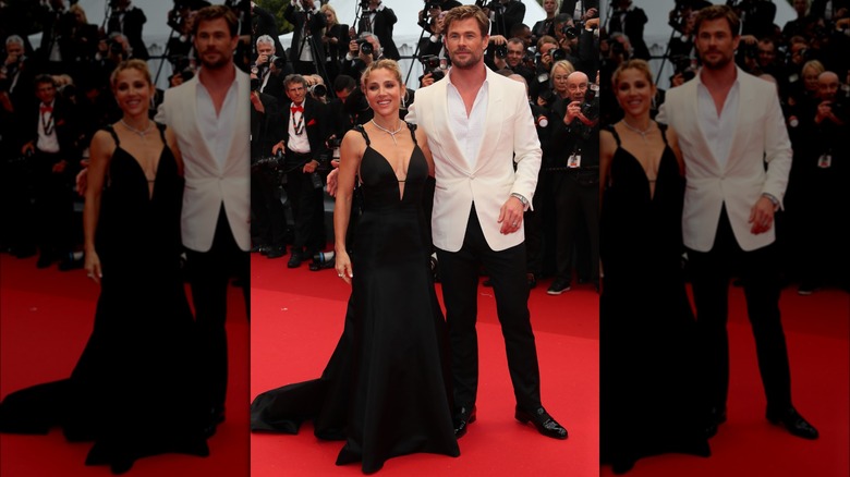 Chris Hemsworth with arm around Elsa Pataky