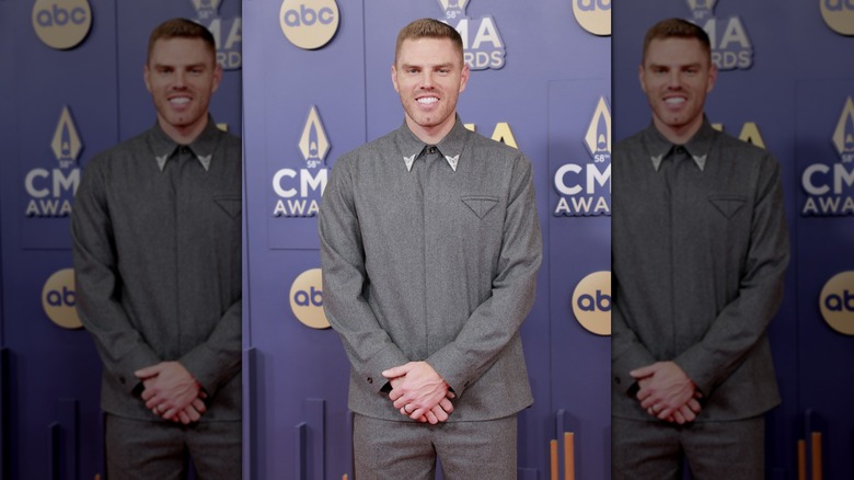 Freddie Freeman posing at the 2024 CMA Awards