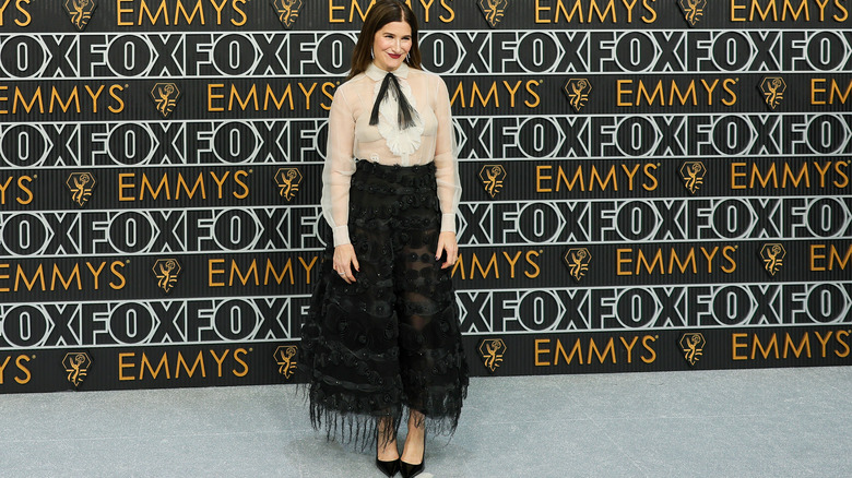 Kathryn Hahn black white dress