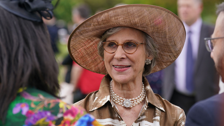 Duchess Gloucester brown straw hat and dress