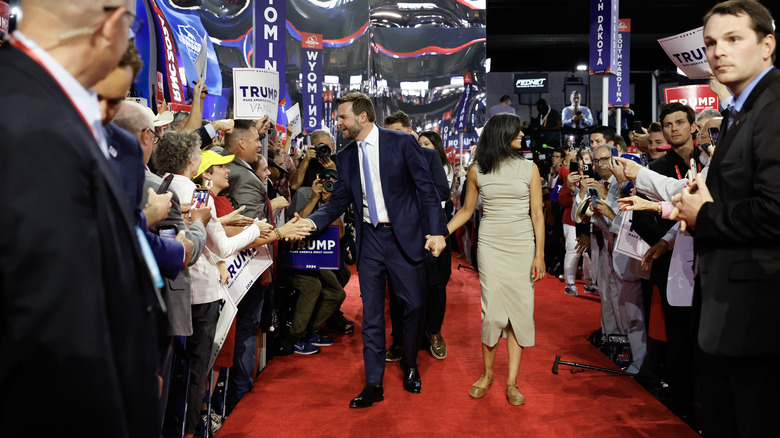 J.D. Vance, Usha Vance holding hands