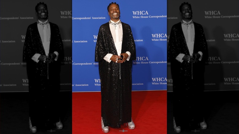 Billy Porter sparkly long coat