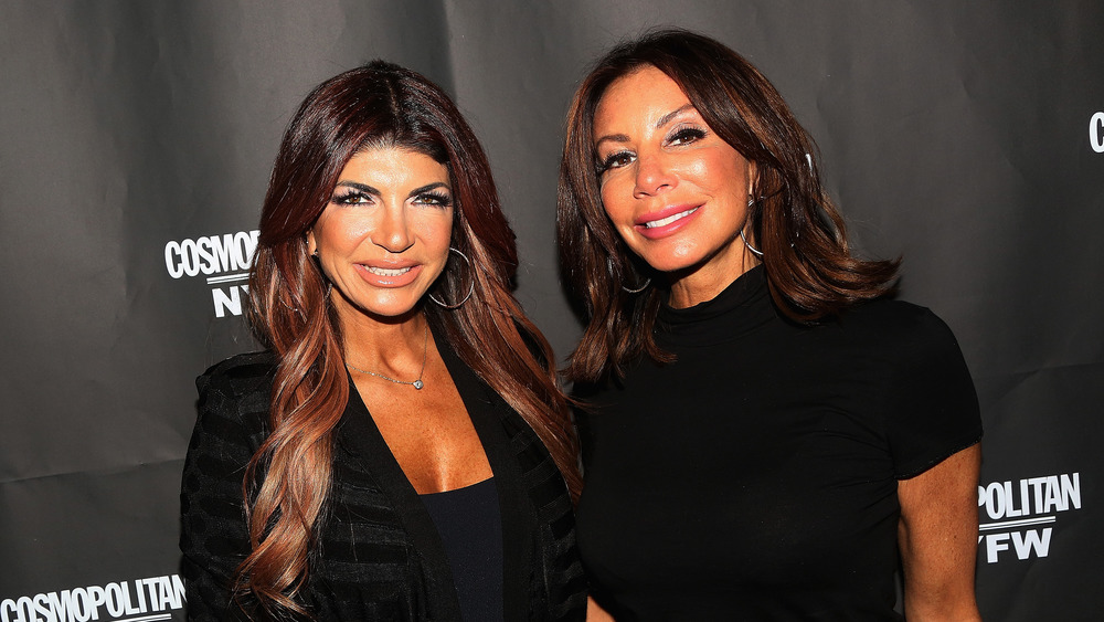 Teresa Giudice and Danielle Staub smiling and posing side by side 