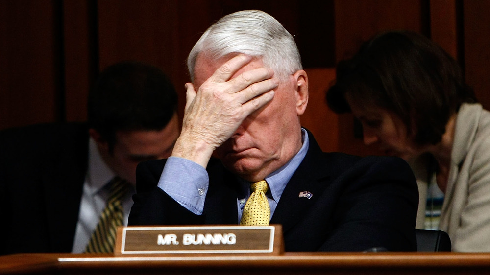 Senator Jim Bunning during a Senate Finance Committee hearing