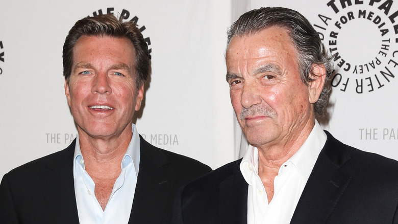 Peter Bergman and Eric Braeden posing