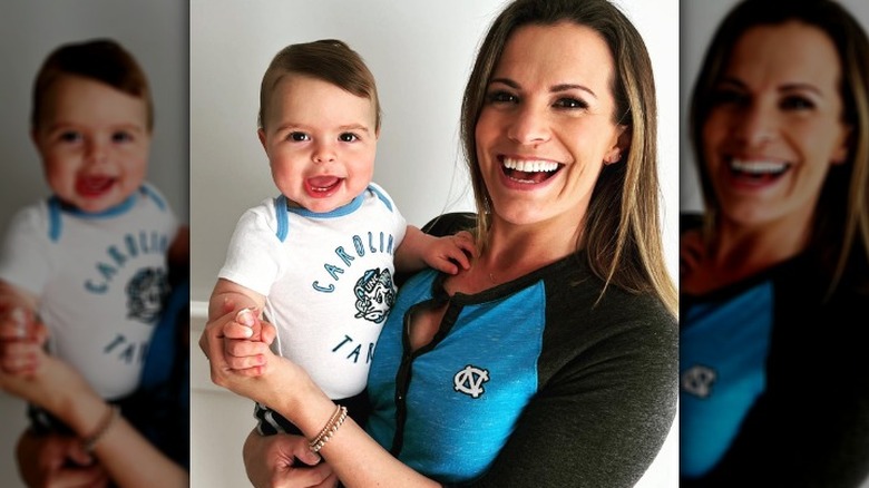 Melissa Claire Egan holding her son Caden