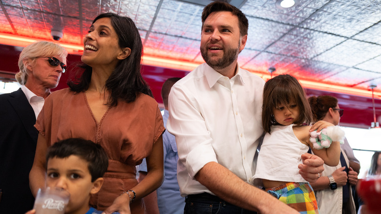 Usha JD Vance smiling with kids