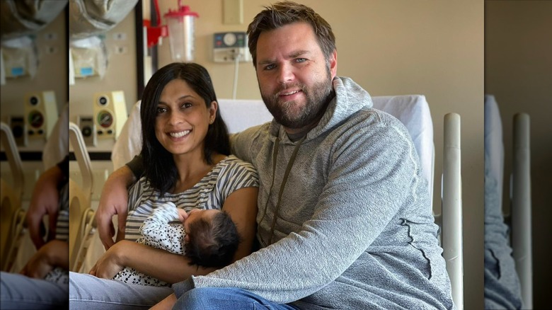 Usha, JD Vance with baby