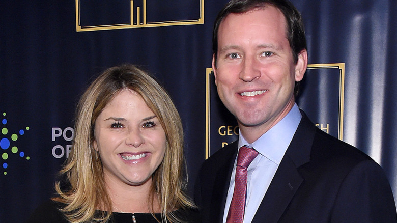 Jenna Bush Hager poses with Henry Chase Hager, both with big smiles.