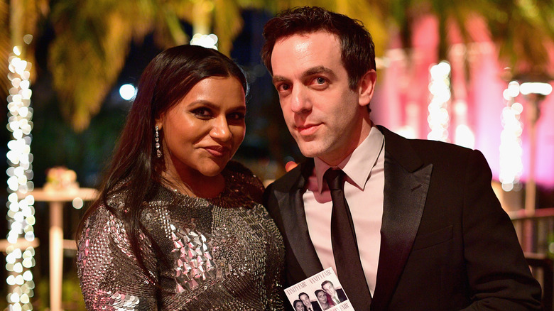 Mindy Kaling and B.J. Novak attend the 2019 Vanity Fair Oscar Party