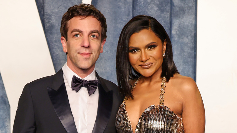 Mindy Kaling and B.J. Novak pose together in 2023