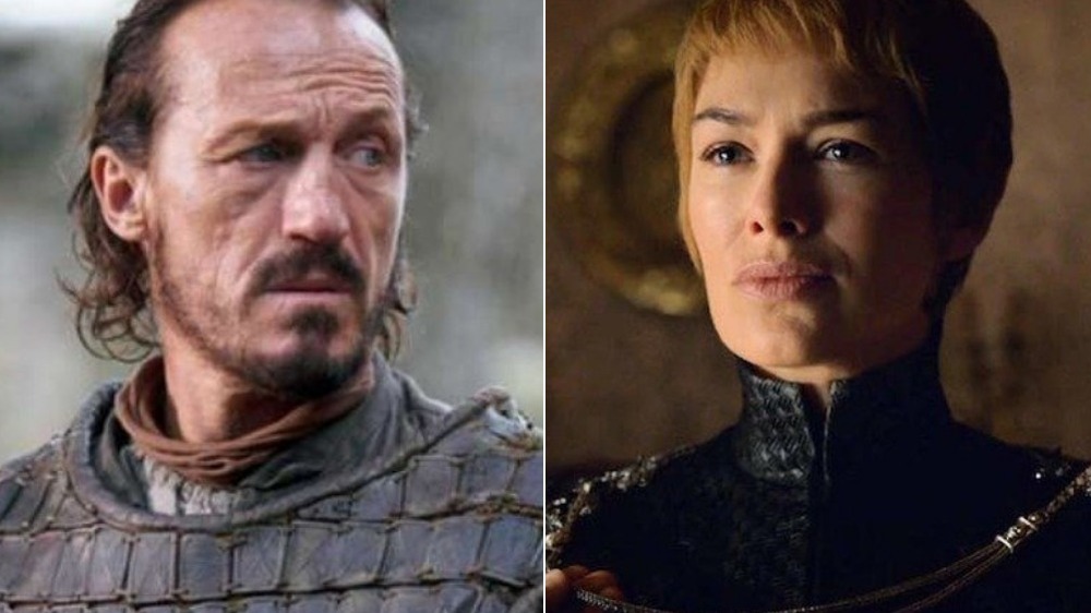 Jerome Flynn and Lena Headey in charachter as Bronn and Cersei Lannister on Game of Thrones 